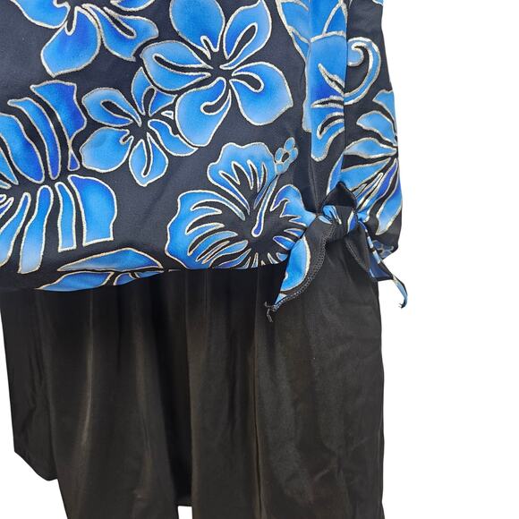 Maxine Instant Minimizer Faux Skirtini Black/Blue/Metallic Silver Plus Size 26W - Picture 3 of 10